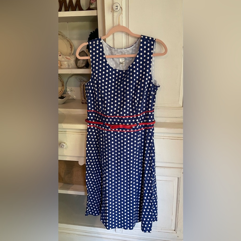 Robbie Bee Navy Polka Dot Dress #retro#vintage